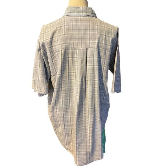 Wrangler Rugged Wear Button Down Gray Checkered Short Sleeve Shirt Size 2X/3X - Picture 2 of 9